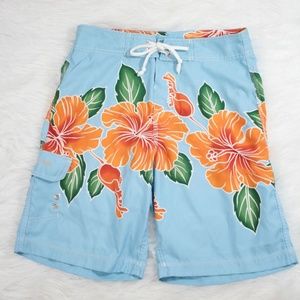American Eagle Outfitters Blue Tropical Boardshort
